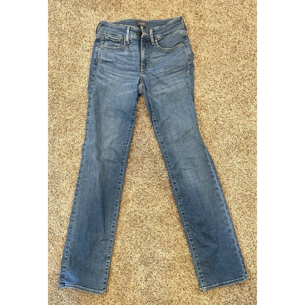 NYDJ Marilyn Straight Jeans Women's Size 00P Petite LiftXTuck Medium Wash #1028